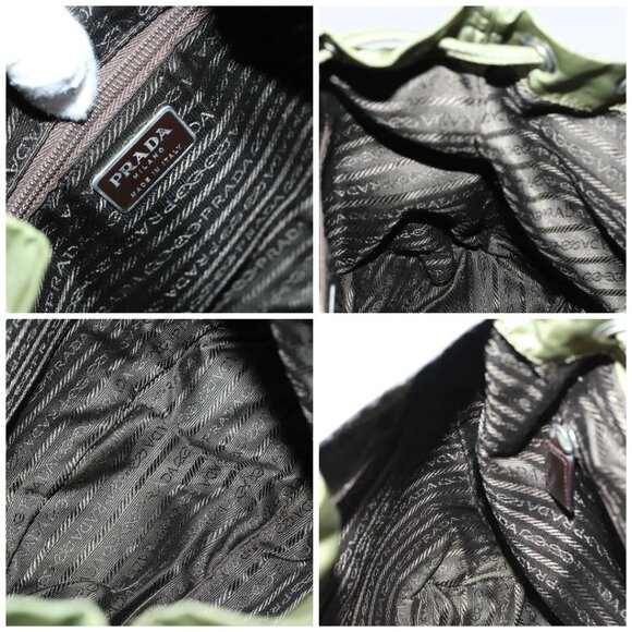 PRADA Backpack Nylon Green Silver Auth BA5271 - Picture 15 of 16